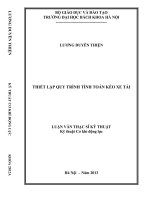 Thiết lập quy trình tính toán kéo xe tải  