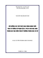 Bồi dưỡng các thủ pháp hoạt động nhận thức theo tư tưởng sư phạm của G. Polya cho học sinh trong dạy học môn toán ở trường Trung học cơ sở. (LA tiến sĩ)