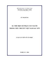 Sự thể hiện số phận con người trong tiểu thuyết Việt Nam sau 1975 (LA tiến sĩ)