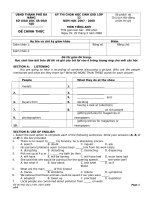 Đề thi học sinh giỏi Tiếng Anh lớp 12 hay