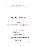 Nghiên cứu hệ thống lái trợ lực thuỷ lực với các chế độ điều khiển khác nhau 