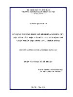 Sử dụng phương pháp mô hình hóa nghiên cứu đặc tính làm việc và phát thải của động cơ chạy nhiên liệu dimethyl ether (DME) 