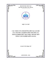 Các nhân tố ảnh hưởng đến sự gắn bó của người lao động đối với công ty TNHH MTV nông lâm nghiệp kiên giang 