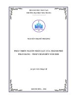 Phát triển nguồn nhân lực cho thành phố phan rang   tháp chàm đến năm 2020 