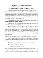 MỘT SỐ CÁCH VIẾT MỞ BÀI CHO BÀI VĂN NGHỊ LUẬN XÃ HỘI