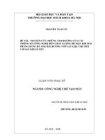 Nghiên cứu ảnh hưởng của các thông số công nghệ đến chất lượng bề mặt khi mài phẳng bằng đá mài hải dương với vật liệu chi tiết thép c45 sau nhiệt luyện 