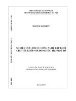 Nghiên cứu tối ưu công nghệ dập khối chi tiết khớp nối đồng tốc trong ô tô 