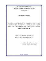Nghiên cứu tính toán thiết kế tối ưu bộ xúc tác trung hòa khí thải 3 chức năng cho xe du lịch 