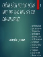 LÝ THUYẾT CHÍNH SÁCH NỢ TÁC ĐỘNG NHƯ THẾ NÀO ĐẾN GIÁ TRỊ DOANH NGHIỆP