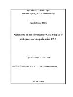 Nghiên cứu bù sai số máy CNC bằng phương pháp xử lý post processor của phần mềm CADCAM 