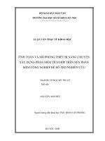 Tính toán và mô phỏng thiết bị nâng chuyển  xây dựng phần mềm tích hợp trên nền phần mềm công nghiệp để hỗ trợ nghiên cứu 