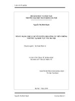 Tối ưu mạng truy cập vô tuyến cho công ty viễn thông viettel tại khu vực tây hà nộ 