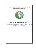 XÂY DỰNG PHẦN MỀM QUẢN LÝ KHÁCH HÀNG CHO CỬA HÀNG THỜI TRANG TRÊN NỀN ANDROID