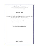 Xây dựng bài thí nghiệm trên trung tâm gia công CNC phục vụ công tác đào tạo đại họ 