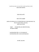 KHẢO SÁT ĐÁNH GIÁ CÁC THÀNH PHẦN RÁC THẢI SINH HOẠT TẠI SỐ 42 VŨ NGỌC PHAN, LÁNG HẠ,  ĐỐNG ĐA, HÀ NỘI