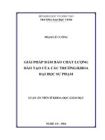 Giải pháp đảm bảo chất lượng đào tạo của các trường khoa đại học sư phạm (LA tiến sĩ)