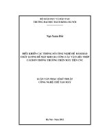 Điều khiển các thông số công nghệ để đảm bảo chất lượng bề mặt khi gia công các vật liệu thép cacbon thông thường trên máy tiện CNC 