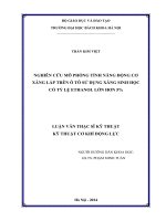 Nghiên cứu mô phỏng tính năng động cơ xăng lắp trên ô tô sử dụng xăng sinh học có tỷ lệ ethanol lớn hơn 5% 
