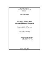 Xây dựng phương pháp giải chuỗi kích thước công nghệ 