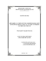 Điều khiển các thông số công nghệ để đảm bảo chất lượng bề mặt khi gia công các vật liệu có tính dẻo cao trên máy tiện CNC 