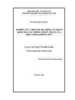 Nghiên cứu thiết kế hệ thống tự động kiểm tra các thông số kỹ thuật của điện thoại không dây 