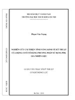 Nghiên cứu cải thiện tính năng kinh tế kỹ thuật của động cơ ô tô bằng phương pháp sử dụng phụ gia nhiên liệu  
