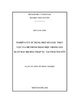 Nghiên cứu sử dụng một số loài thực vật và chế phẩm thảo mộc trong sản xuất rau họ hoa thập tự tại Thái Nguyên (LA tiến sĩ)