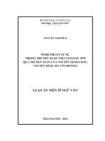 Nghệ thuật tự sự trong truyện ngắn Việt Nam sau 1975 (Qua truyện ngắn của Nguyễn Minh Châu, Nguyễn Khải, Ma Văn Kháng) (LA tiến sĩ)