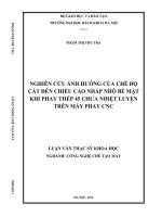 Nghiên cứu ảnh hưởng của chế độ cắt đến chiều cao nhấp nhô bề mặt khi gia công thép 45 chưa nhiệt luyện trên máy phay CNC 
