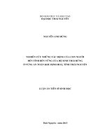 Nghiên cứu những tác động của con người đến tính bền vững của hệ sinh thái rừng ở vùng ATK huyện Định Hoá, tỉnh Thái Nguyên (La tiến sĩ)