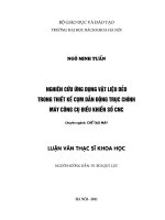 Nghiên cứu ứng dụng vật liệu dẻo trong thiết kế cụm dẫn động trục chính máy công cụ điều khiển số CNC 
