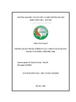 THÀNH LẬP BẢN ĐỒ ĐỊA CHÍNH TỶ LỆ 1: 1 000 XÃ XUÂN QUANG, HUYỆN TAM NÔNG, TỈNH PHÚ THỌ