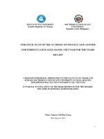 Chiến lược phát triển Trung tâm Ngoại ngữ, Học viện Tài chính (AOF) giai đoạn 20132017 (LA tiến sĩ)