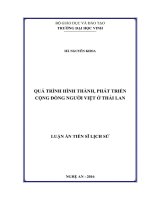 Quá trình hình thành, phát triển cộng đồng người Việt ở Thái Lan (LA tiến sĩ)