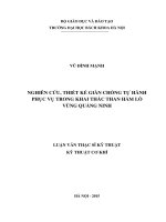 Nghiên cứu, thiết kế giàn chống tự hành phục vụ trong khai thác than hầm lò vùng quảng ninh  