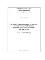 Nghiên cứu thực trạng và một số giải pháp phòng chống cận thị ở học sinh trung học cơ sở khu vực trung du tỉnh Thái Nguyên (LA tiến sĩ)