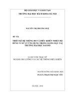 Thiết kế hệ thống đo và điều khiển nhiệt độ dùng vi xử lý ứng dụng trong giảng dạy tại trường đại học sao đỏ 