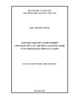Giáo dục đạo đức nghề nghiệp cho sinh viên các trường cao đẳng nghề vùng Đồng bằng sông Cửu Long (LA tiến sĩ)