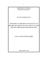 Ảnh hưởng của biến động tăng giá đầu vào tới hiệu quả kinh tế sản xuất chè của các hộ nông dân trên địa bàn tỉnh Thái Nguyên (LA tiến sĩ)