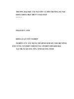 NGHIÊN CỨU XÂY DỰNG MÔ HÌNH SINH KẾ CHO HỘ NÔNG DÂN VÙNG VEN BIỂN THÍCH ỨNG VỚI BIẾN ĐỔI KHI HẬU TẠI THỊ XÃ QUẢNG YÊN, TỈNH QUẢNG NINH