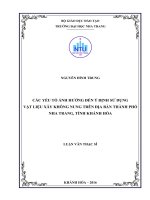 Các yếu tố ảnh hưởng đến ý định sử dụng vật liệu xây dựng không nung trên địa bàn thành phố nha trang, tỉnh khánh hòa