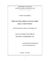 Thiết kế thí nghiệm cân bằng nhiệt động cơ đốt trong 