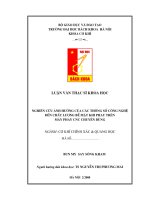 Nghiên cứu ảnh hưởng của các thông số công nghệ đến chất lượng bề mặt khi phay trên máy phay CNC chuyên dùng 