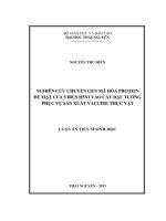 Nghiên cứu chuyển gen mã hóa protein bề mặt của virus H5N1 vào cây đậu tương phục vụ sản xuất vaccine thực vật (LA tiến sĩ)