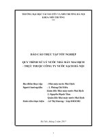 BÁO CÁO THỰC TẬP: QUY TRÌNH XỬ LÝ NƯỚC NHÀ MÁY MAI DỊCH   TRỰC THUỘC CÔNG TY NƯỚC SẠCH HÀ NỘI