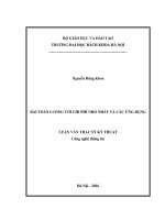 Bài toán luồng với chi phí nhỏ nhất và các ứng dụng 