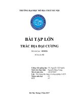 BÀI TẬP LỚN TRẮC ĐỊA ĐẠI CƯƠNG
