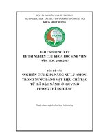 NGHIÊN CỨU KHẢ NĂNG XỬ LÝ AMONI TRONG NƯỚC BẰNG VẬT LIỆU CHẾ TẠO  TỪ  BÃ ĐẬU NÀNH  Ở  QUY MÔ  PHÒNG THÍ NGHIỆM