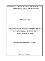 Nghiên cứu ứng dụng nhóm phương pháp dạy học môn cờ vua cho sinh viên chuyên ngành cờ vua ngành huấn luyện thể thao trường đại học TDTT bắc ninh 