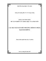 Các bài toán dẫn đến phương trình vi phân, đạo hàm riêng